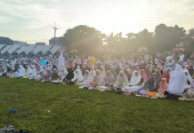 Ribuan Warga Muhammadiyah Depok Salat Id di Lapangan PSP Sawangan