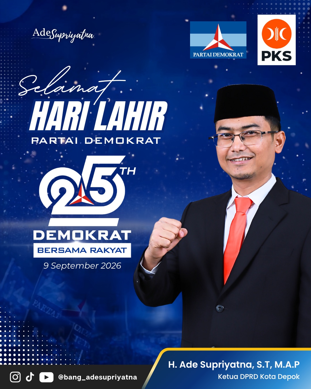 Selamat Hari Ulang Tahun ke-25 Partai Demokrat.Semoga di usia ke-25 tahun, Partai Demokrat terus